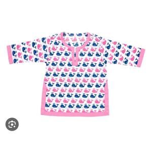 PB Kids Nautical TUNIC 18-24 Mo. Whale Fish Pink Blue Beach Pool Cover Up Dress